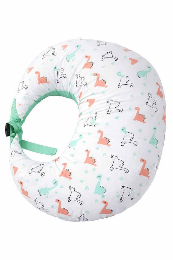 Organic Cotton Feeding Pillow - Orange Dino Print