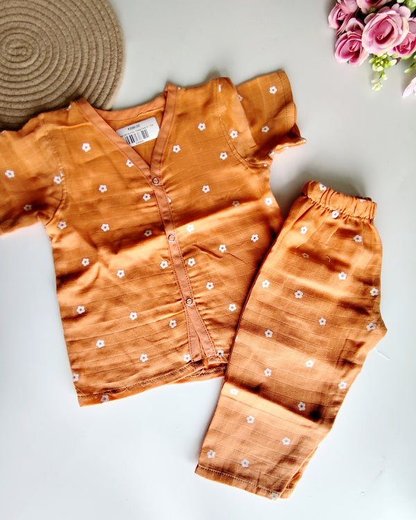 Colored Half Hand Suit - Orange Floral