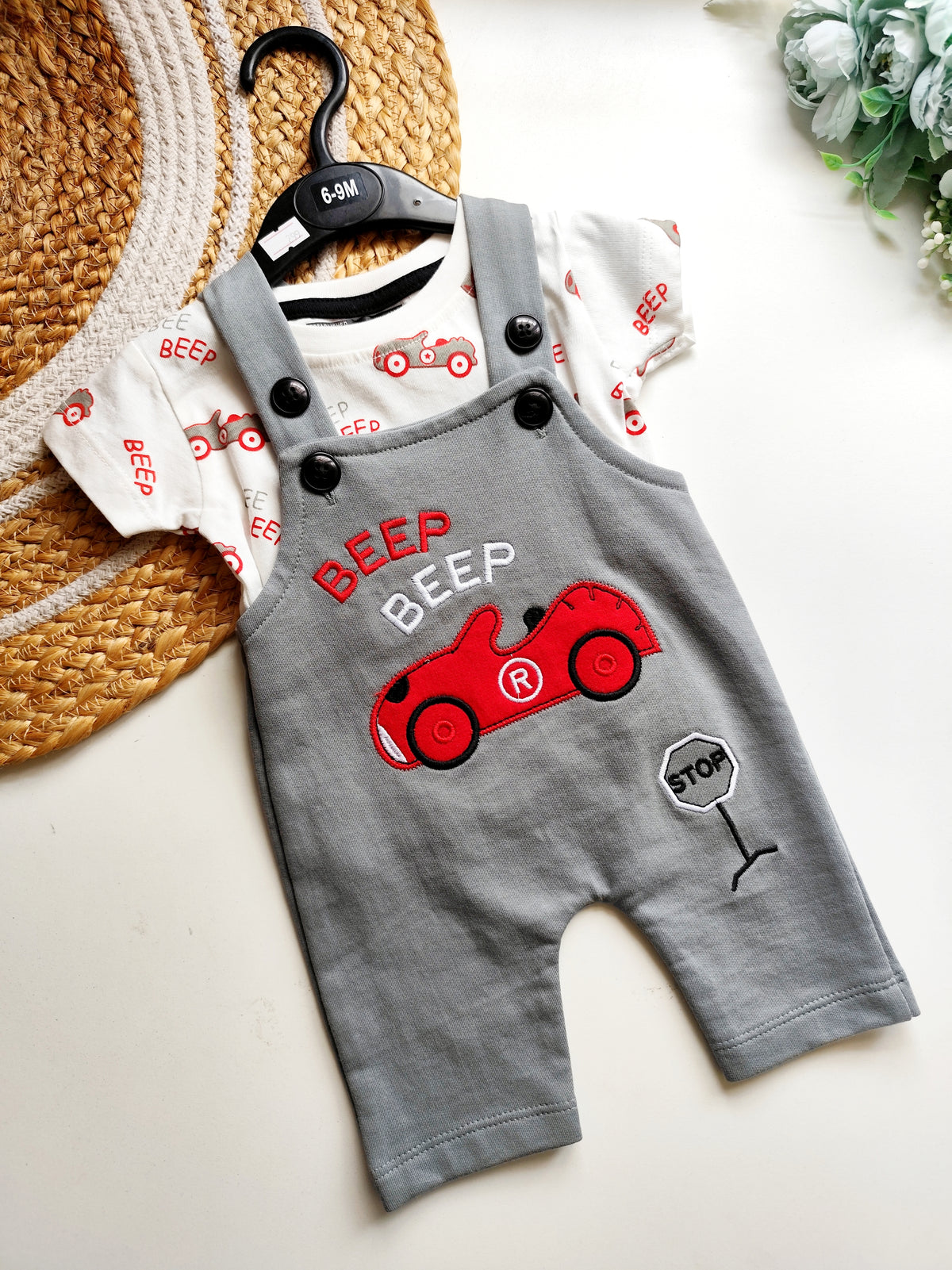 Beep Beep Dungaree Set