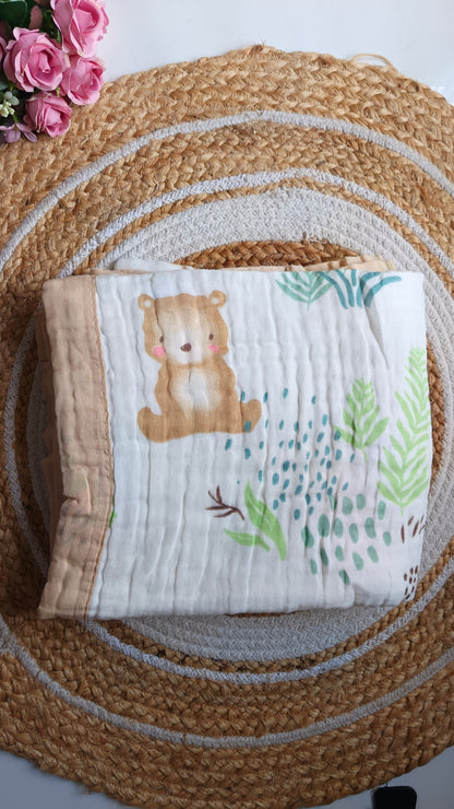 Crinkled Muslin Blanket - White (6 Layered)