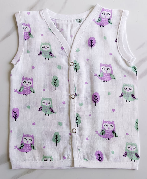 Muslin Button Jablas - Owl