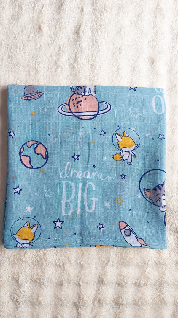 Muslin Bath Towels -Blue (70*145 cm)