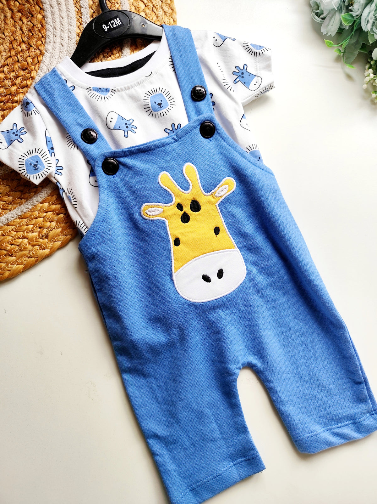 Giraffe Dungaree Set