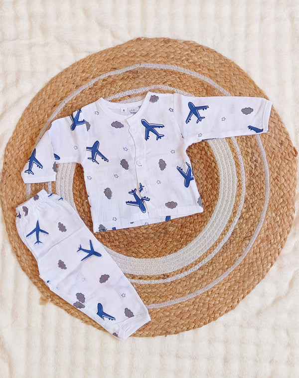 Muslin Night Suits - Airplane