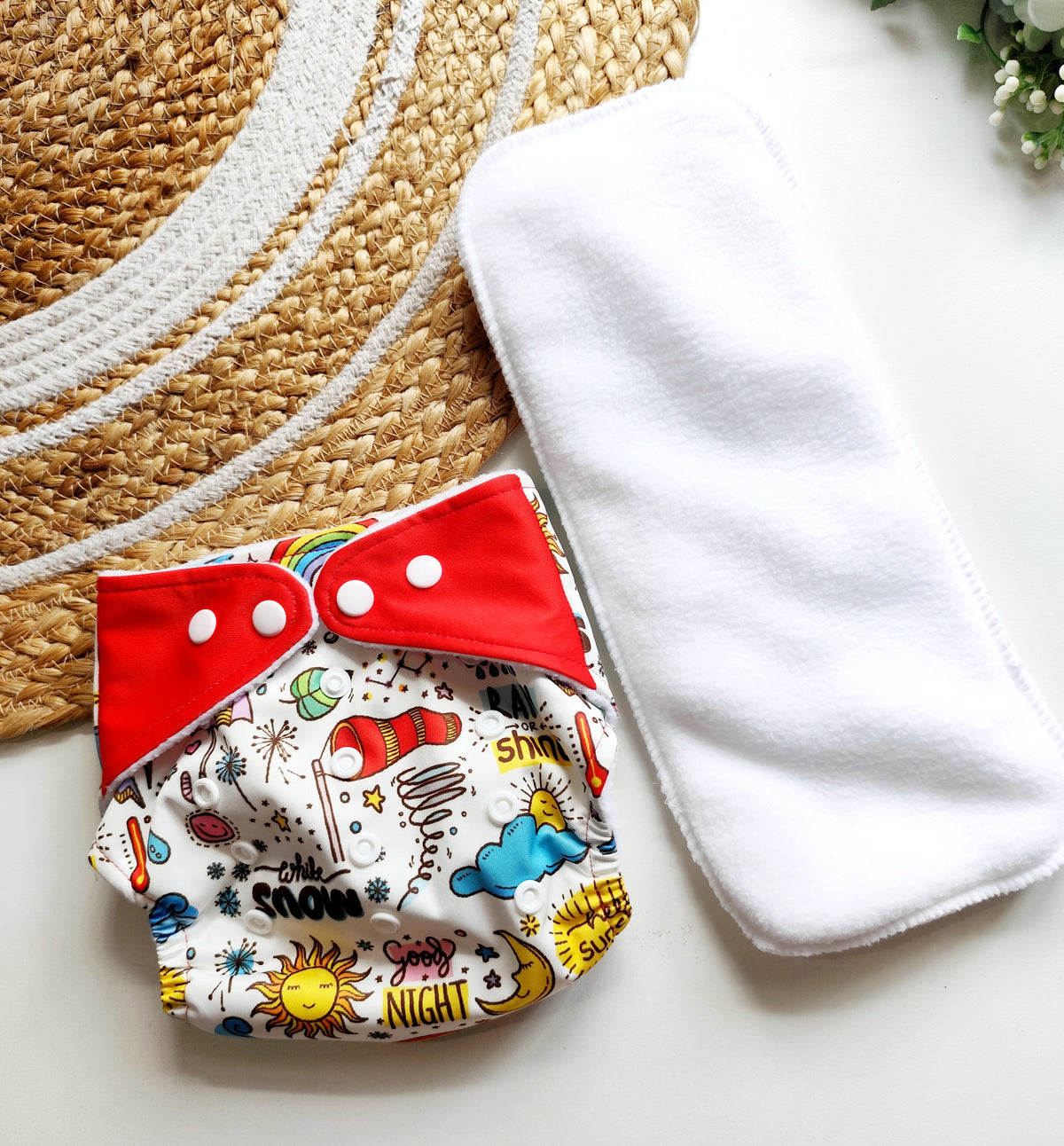 White Reusable Cloth Diaper (0 M - 3 Yrs)