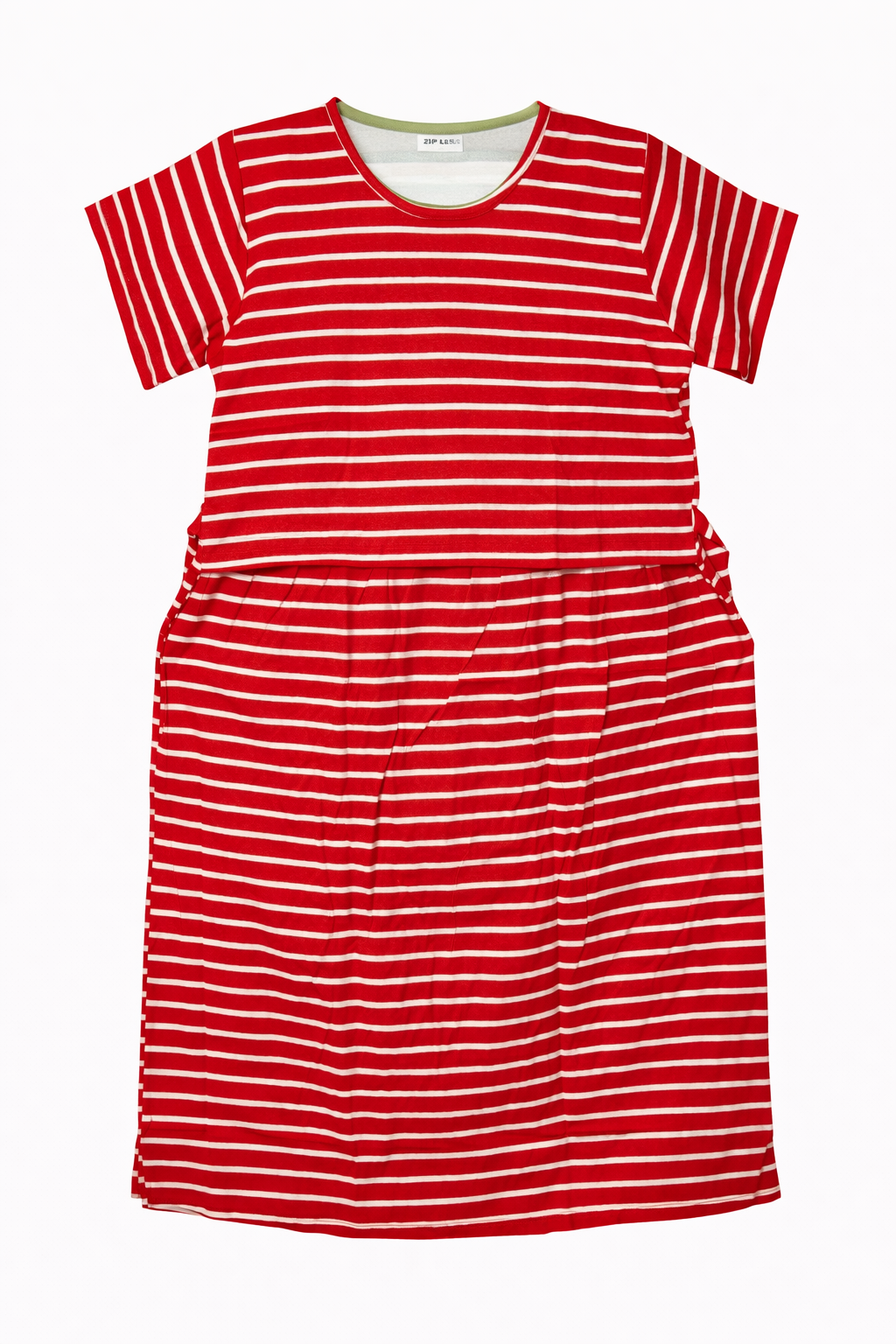 Maternity Lounge Wear - Red Stripes (XXL)