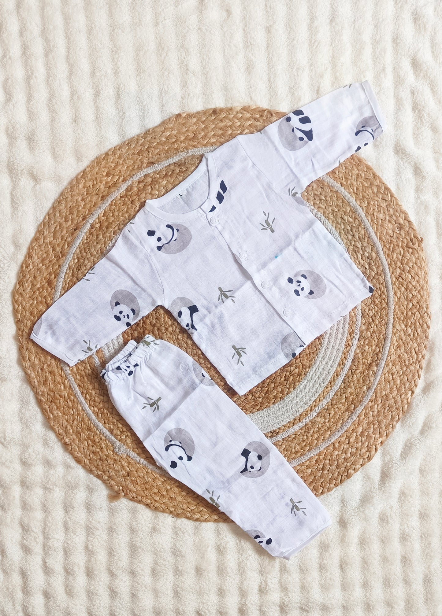 Muslin Night Suit - Panda