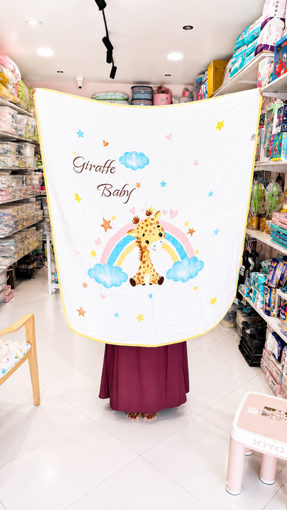 Crinkled Muslin Blanket (6Layered) ( Random Prints )