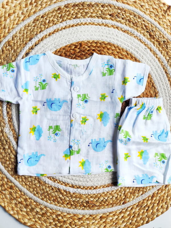 Muslin Half Sleeves Set - Elephant
