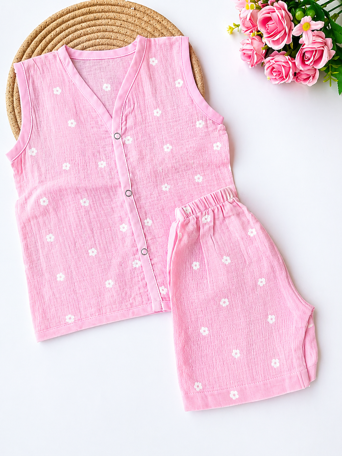 Muslin Co-Ord Sets - Pink Floral