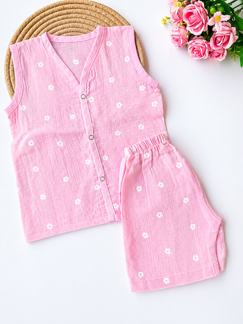 Muslin Co-Ord Set - Pink Floral