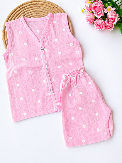 Muslin Co-Ord Sets - Pink Floral