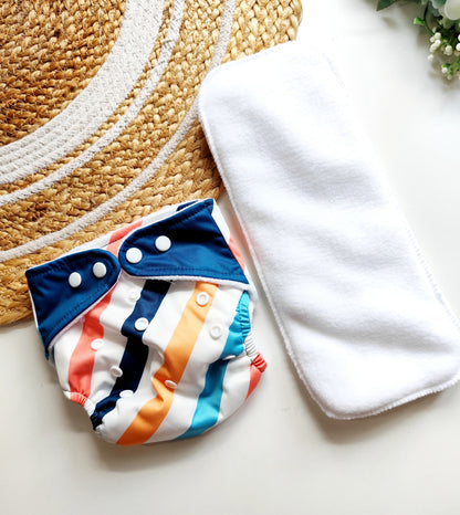 Colourful Stripes Reusable Cloth Diaper (0 M - 3 Yrs)