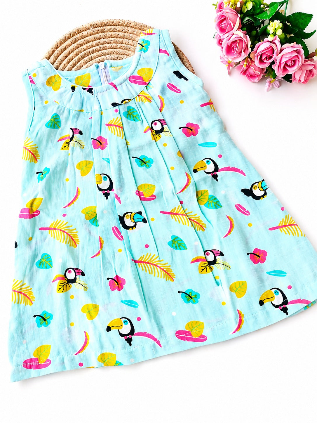 Colored Muslin Zip Frocks