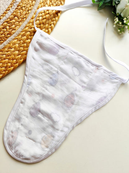 White Muslin 4 layered Nappy - Balloon