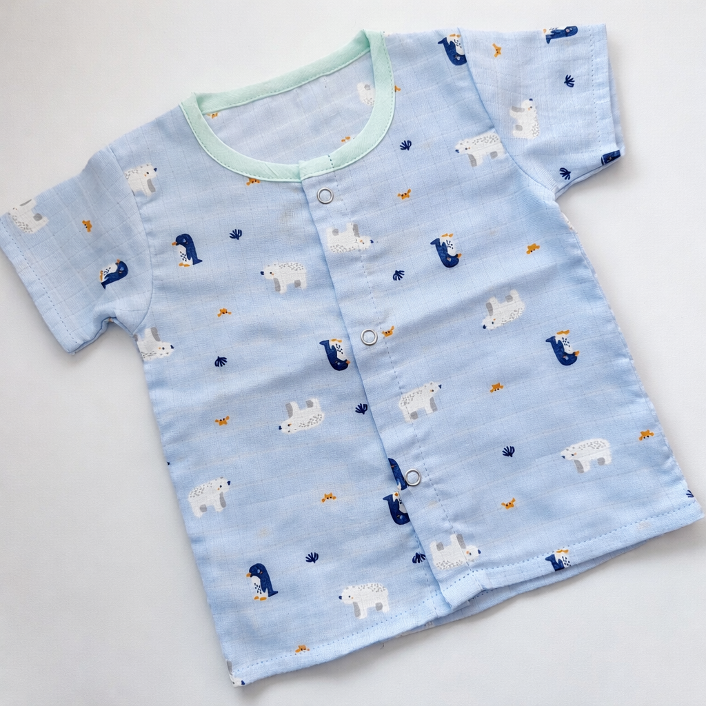 Muslin Half Sleeve Jablas ( 0 - 3 M) - Penguin