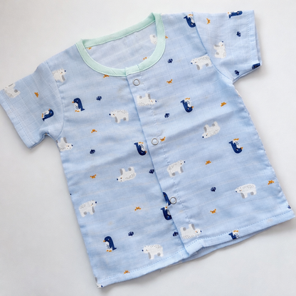 Muslin Half Sleeve Jablas ( 0 - 3 M) - Penguin