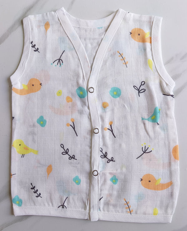 Muslin button jablas "ORANGE FISH"