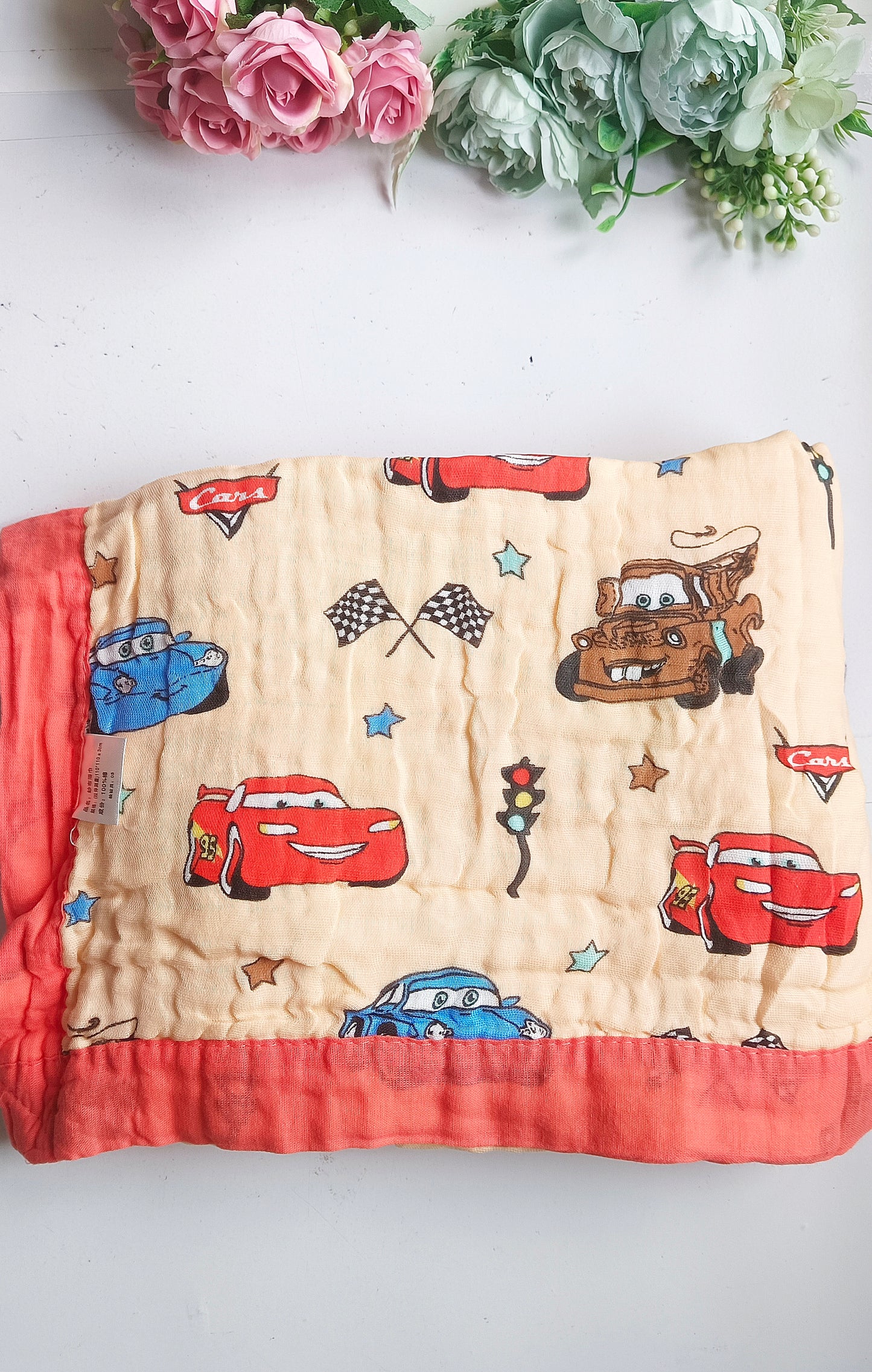 Crinkled Muslin Blankets - Colored (6 Layered)