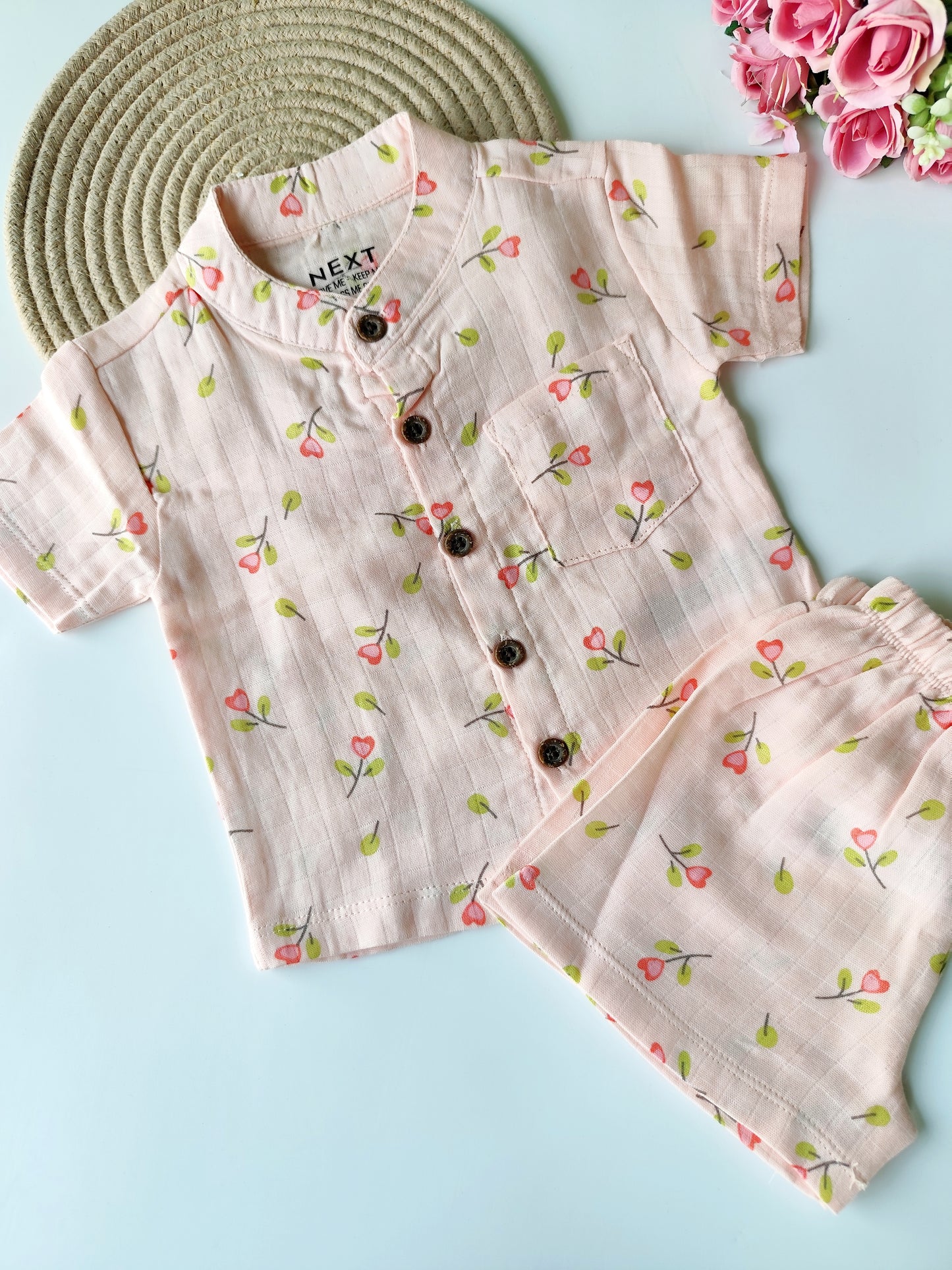 Muslin Collared Co Ord Set - Floral
