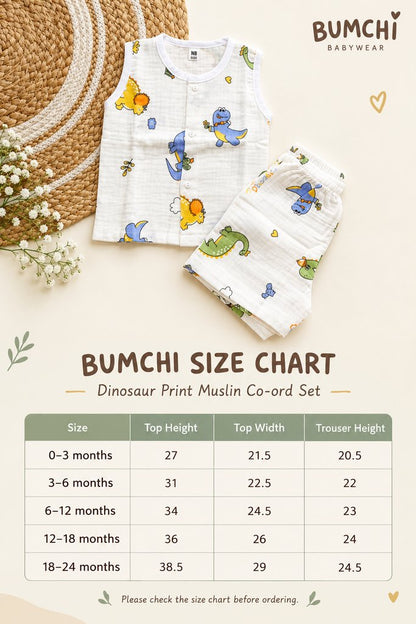 Crinkled Muslin Co ords- Teddy Bear