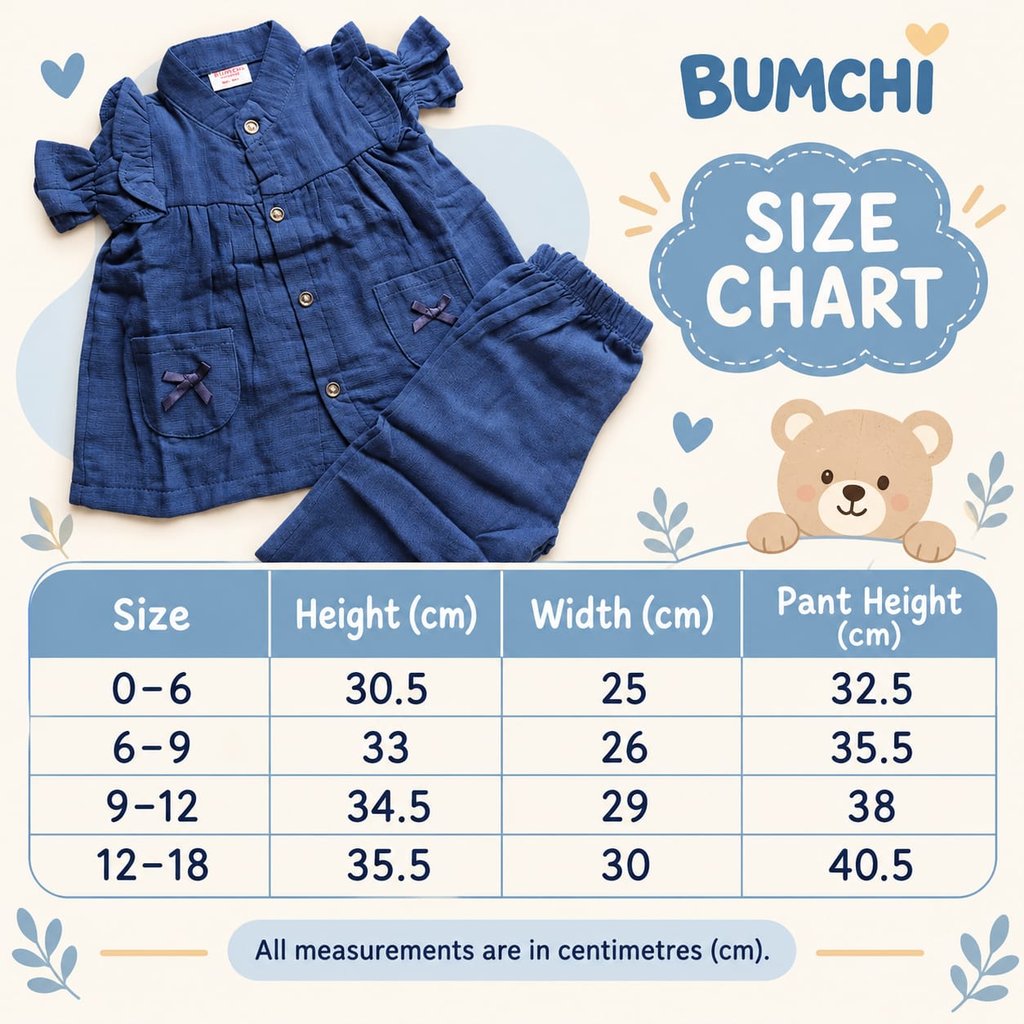Muslin Co-Ord Set- Denim Blue